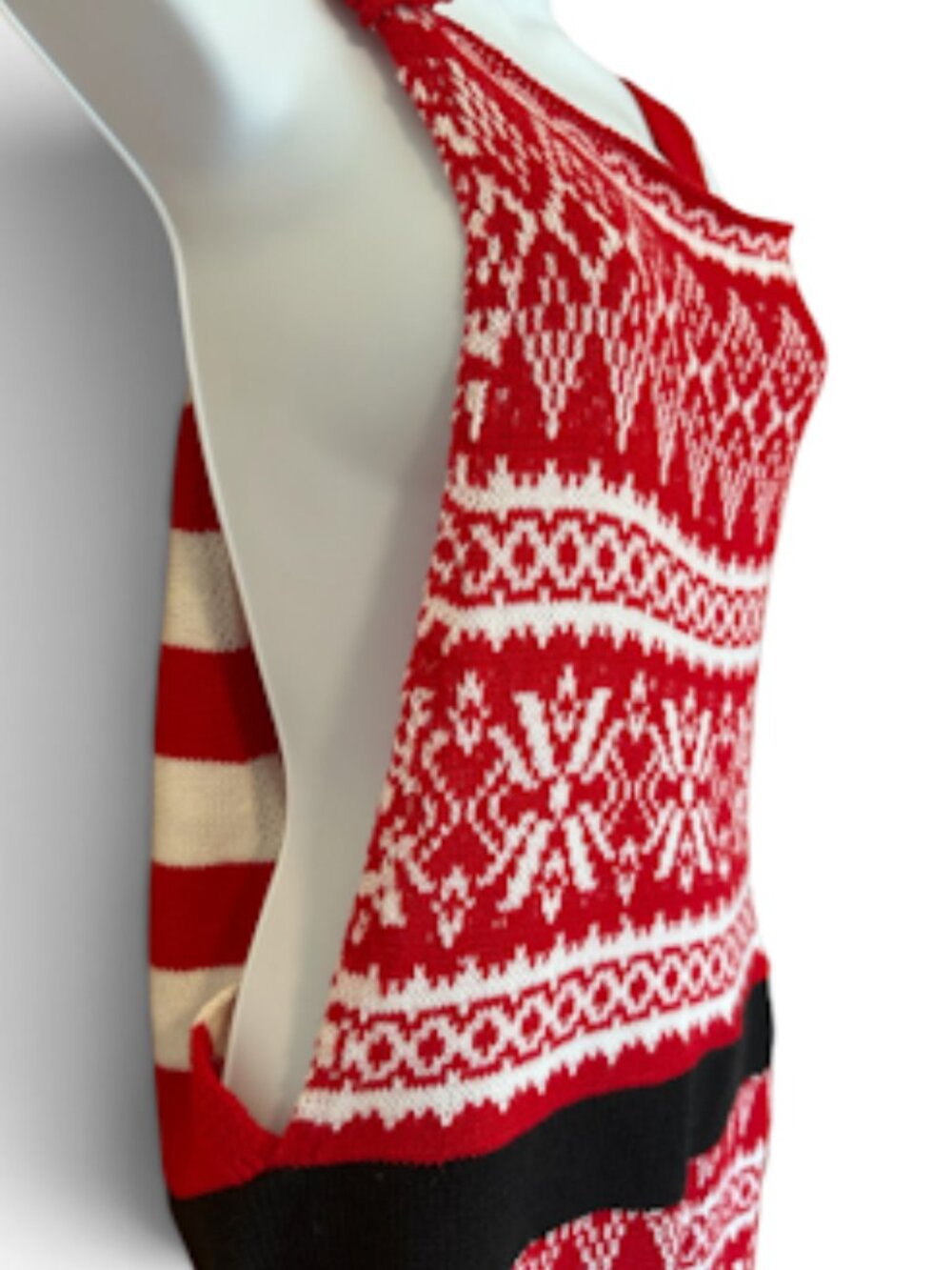 Born Famous Women's Ugly Christmas Fair Isle Knit Jumpsuit. XL. - Picture 5 of 8
